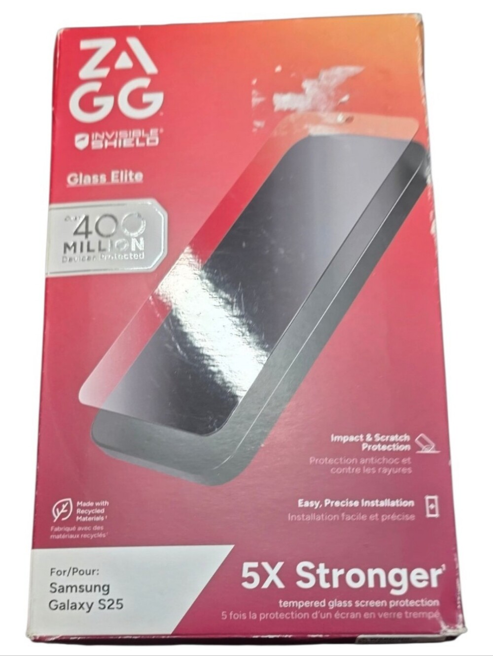 ZAGG InvisibleShield Glass Elite Screen Protector for Samsung Galaxy S25 New